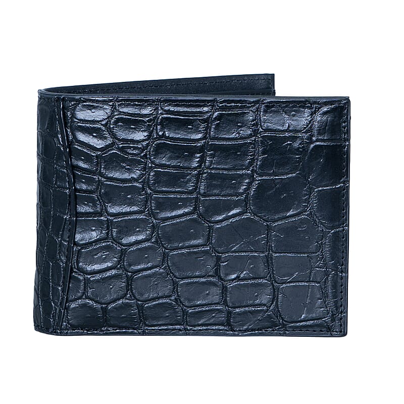 Closeout The Grand Pelle Black Crocodile Genuine Leather Wallet