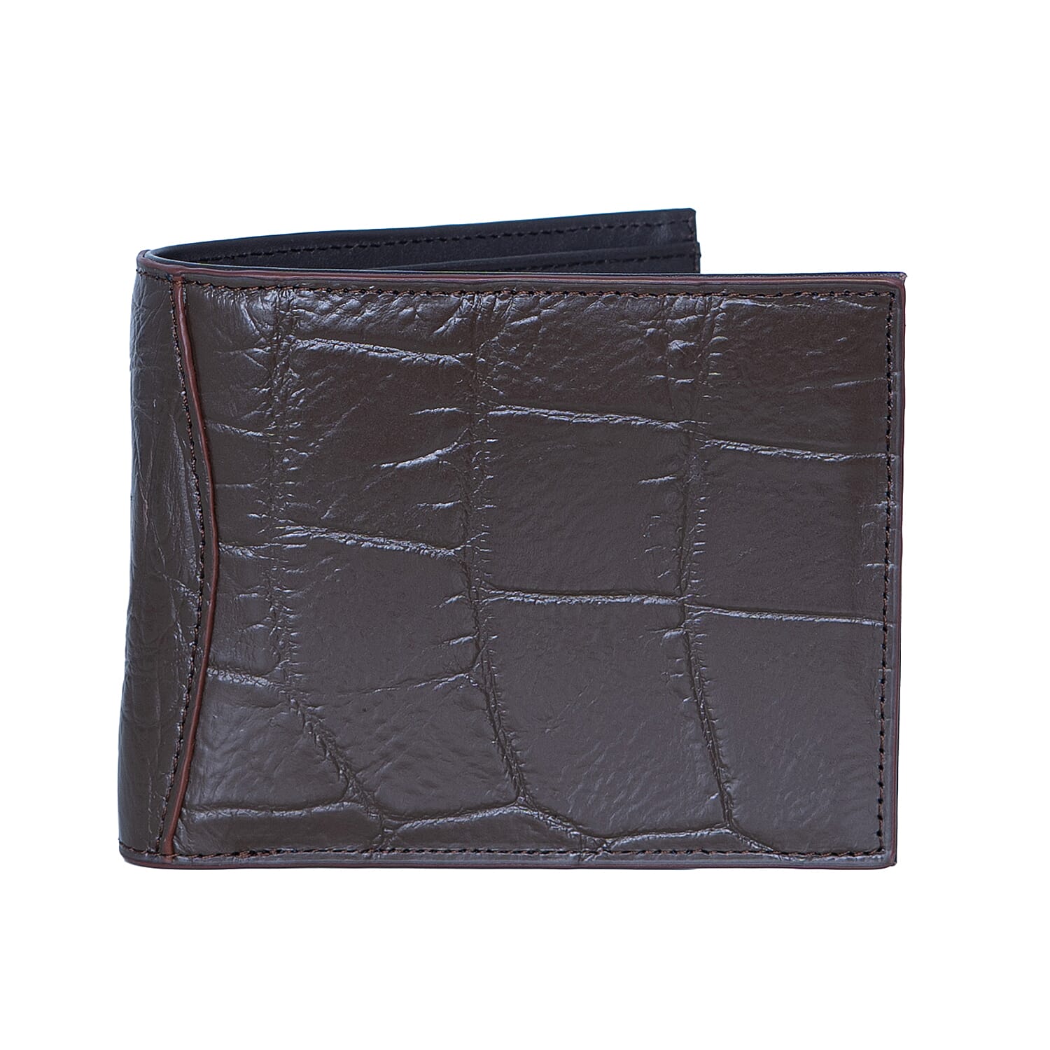 Closeout The Grand Pelle Dark Brown Crocodile Genuine Leather Wallet
