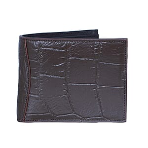 Closeout The Grand Pelle Dark Brown Crocodile Genuine Leather Wallet