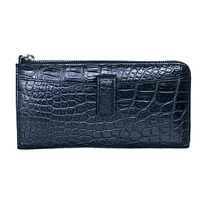 Closeout The Grand Pelle Black Crocodile Genuine Leather Long Wallet