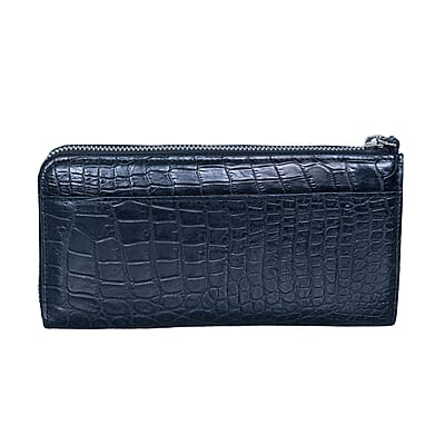 Closeout The Grand Pelle Black Crocodile Genuine Leather Long Wallet
