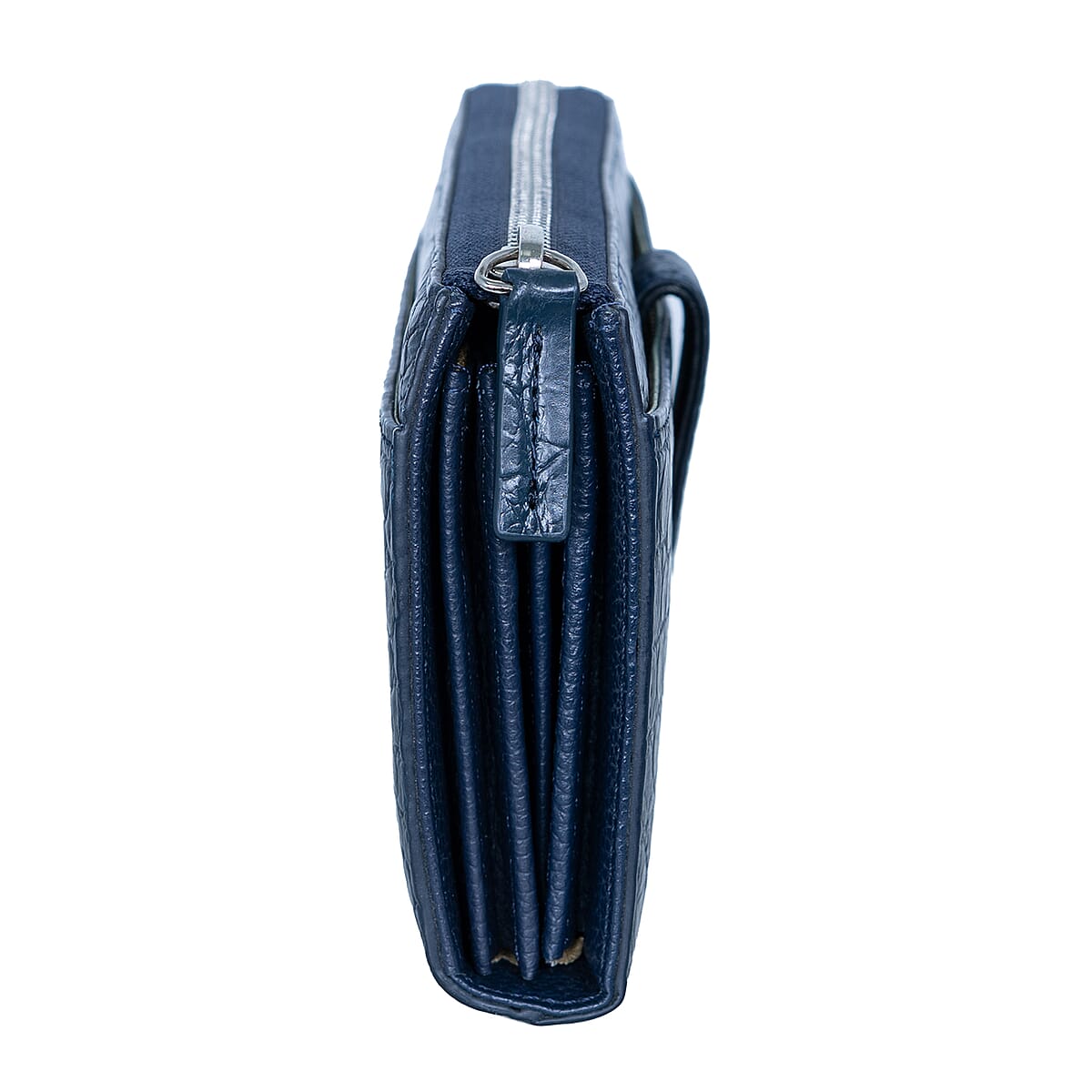 Closeout The Grand Pelle Navy Crocodile Genuine Leather Long Wallet image number 4