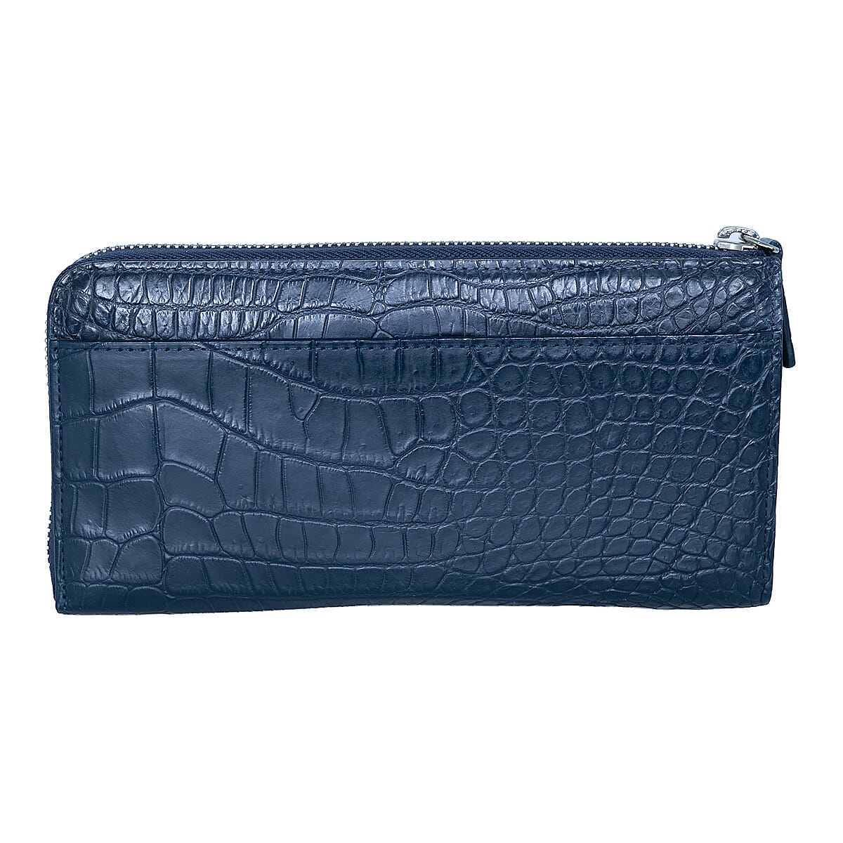 Closeout The Grand Pelle Navy Crocodile Genuine Leather Long Wallet image number 5