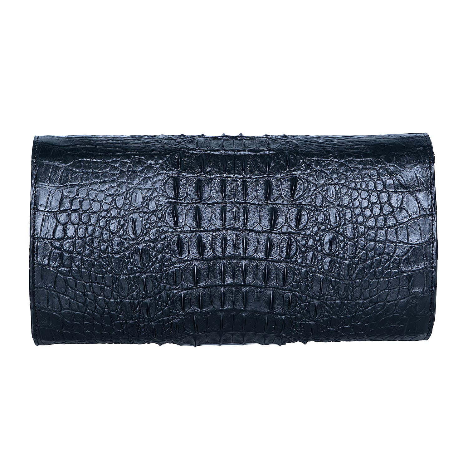The Grand Pelle Black Crocodile Genuine Leather Crossbody Clutch Bag