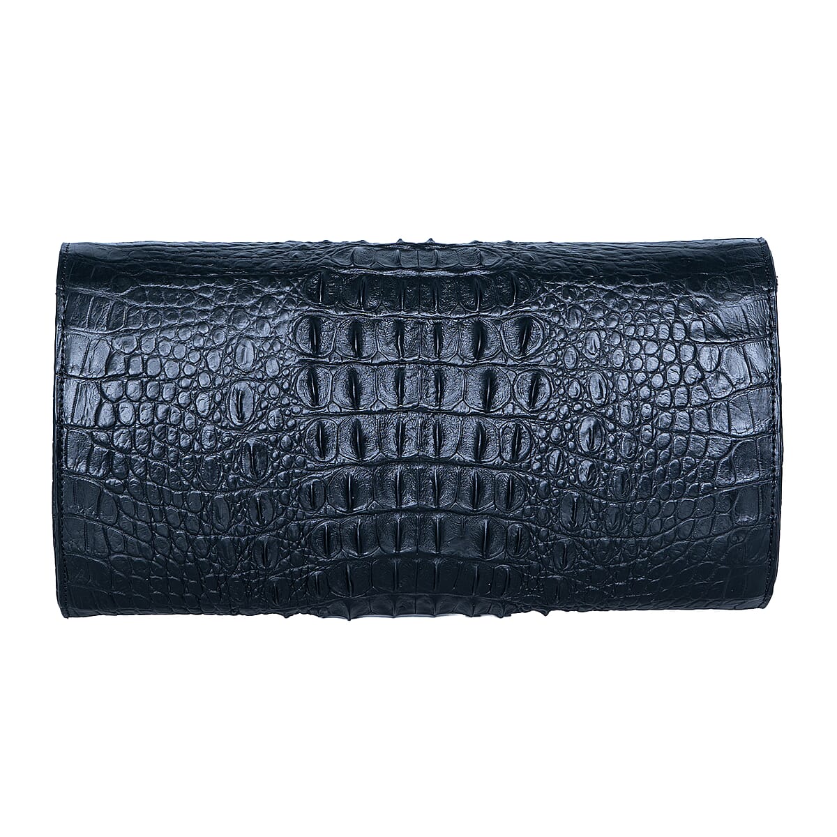 The Grand Pelle Black Crocodile Genuine Leather Crossbody Clutch Bag image number 5