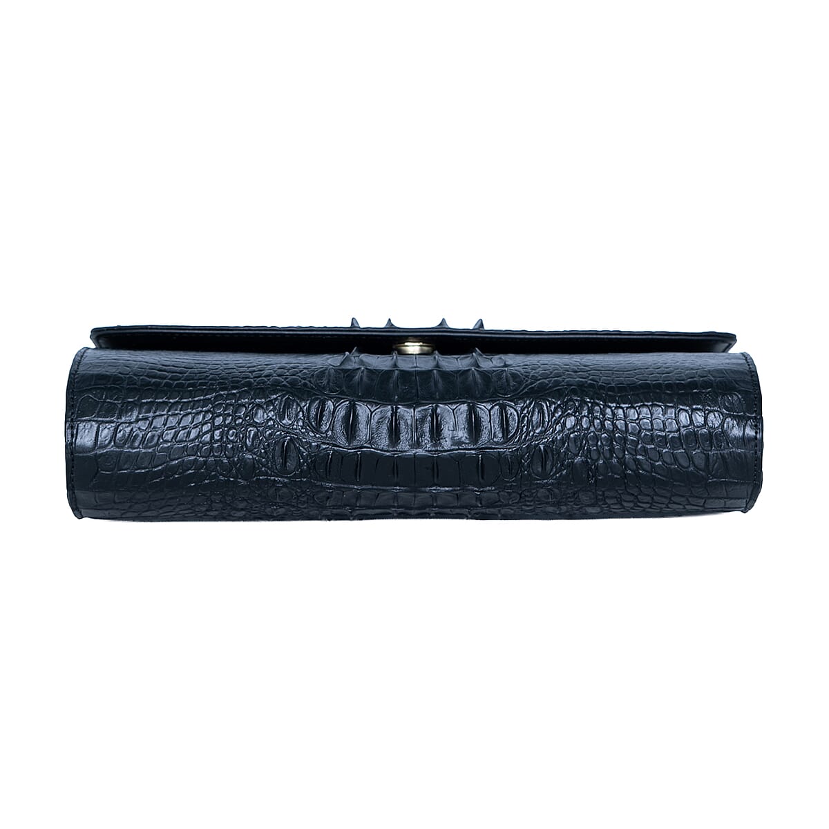 The Grand Pelle Black Crocodile Genuine Leather Crossbody Clutch Bag image number 6