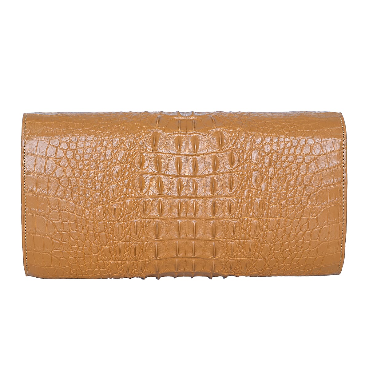 The Grand Pelle Brown Crocodile Genuine Leather Crossbody Clutch Bag image number 5