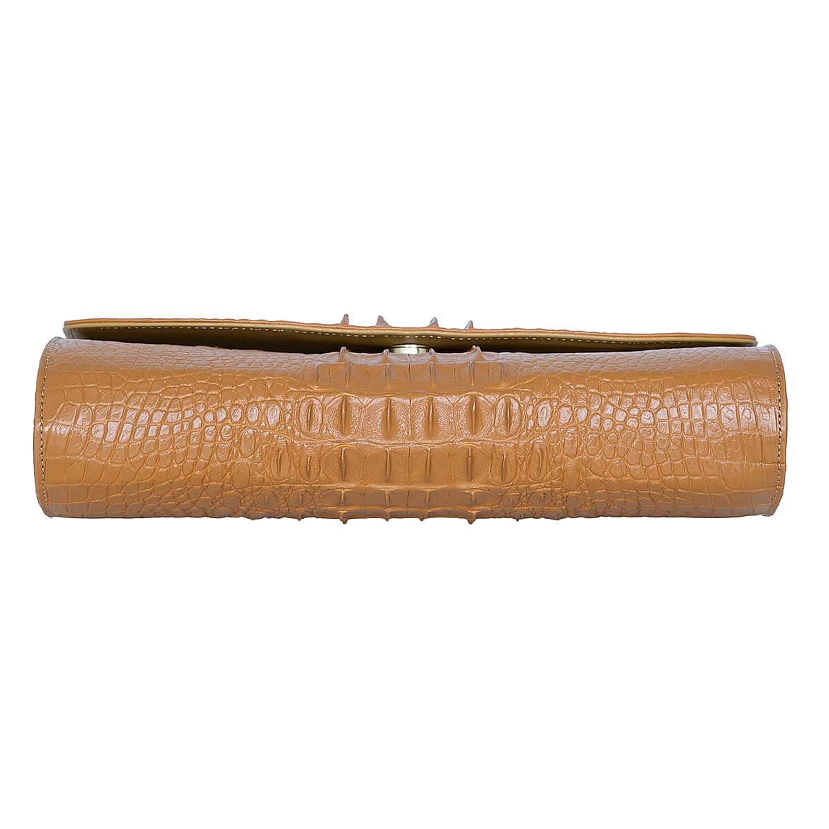 The Grand Pelle Brown Crocodile Genuine Leather Crossbody Clutch Bag image number 6
