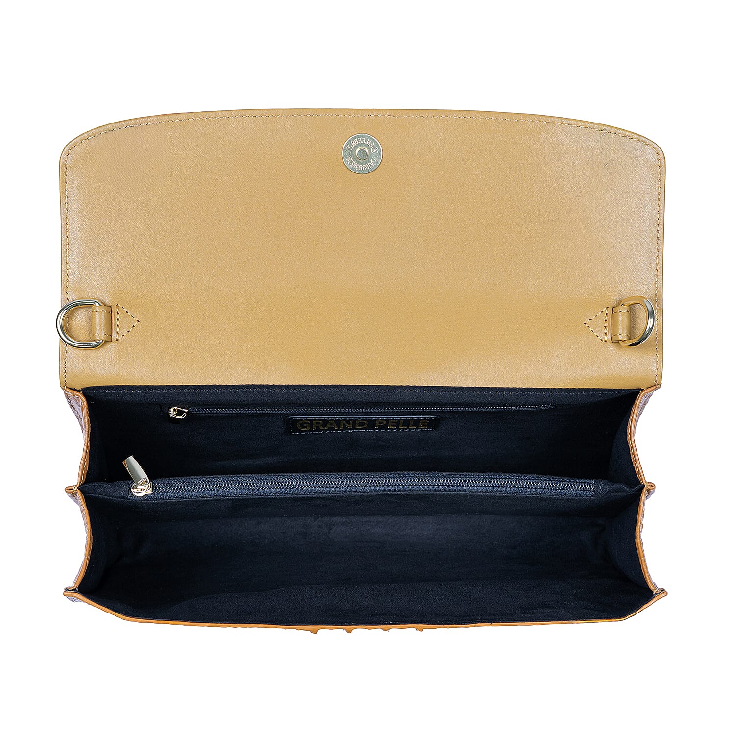 The Grand Pelle Brown Crocodile Genuine Leather Crossbody Clutch Bag
