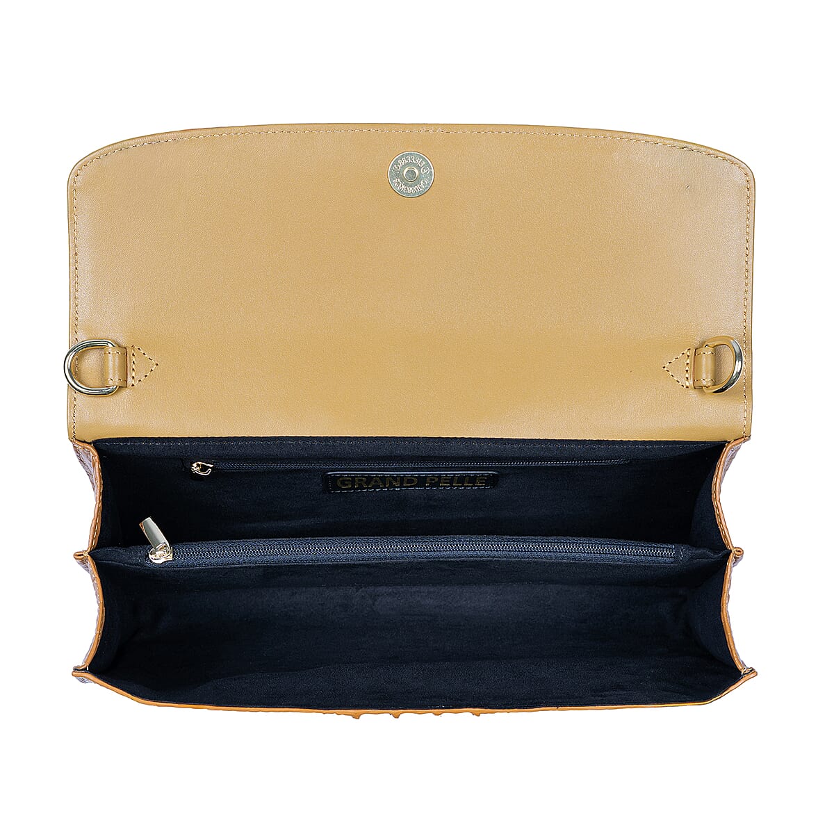 The Grand Pelle Brown Crocodile Genuine Leather Crossbody Clutch Bag image number 7