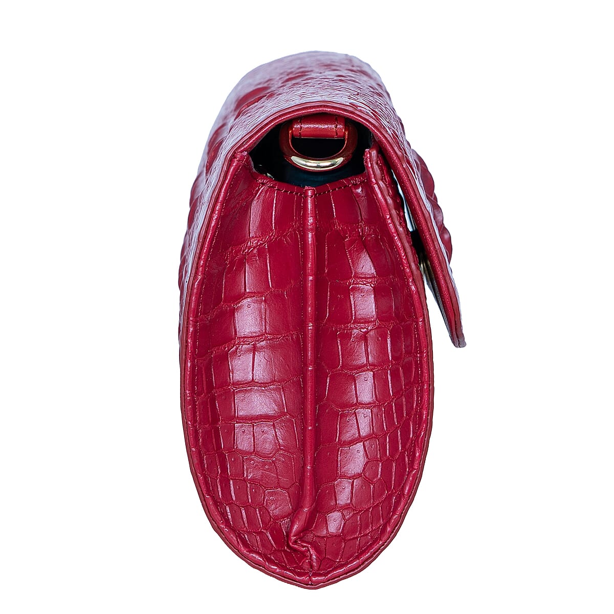 The Grand Pelle Red Crocodile Genuine Leather Crossbody Clutch Bag image number 4