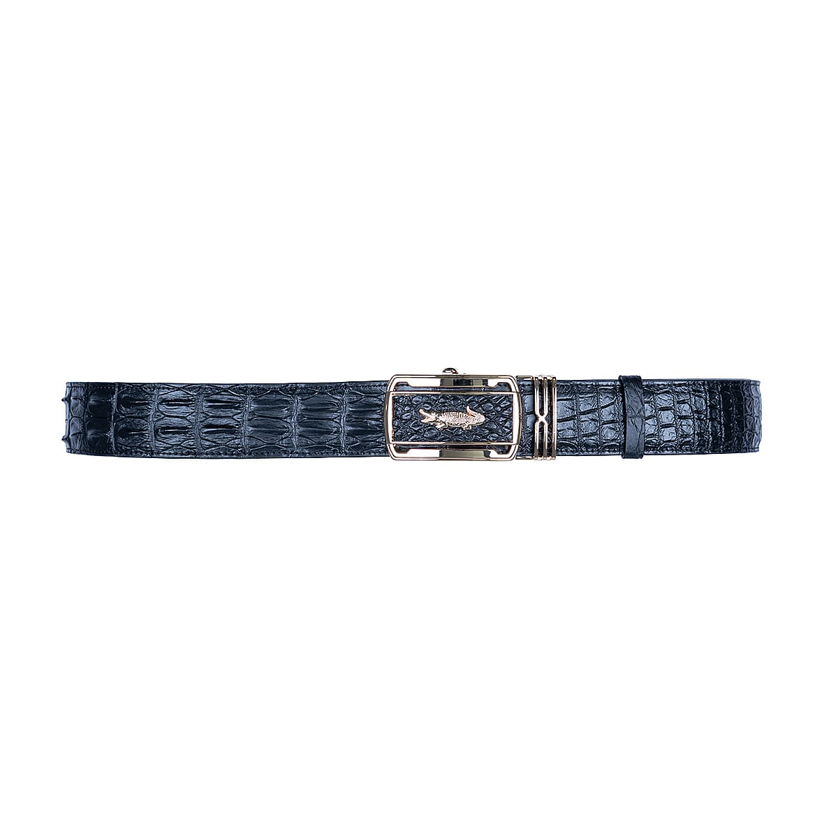 Closeout The Grand Pelle Black Crocodile Genuine Leather Belt (51 Inch- L/XL) image number 3