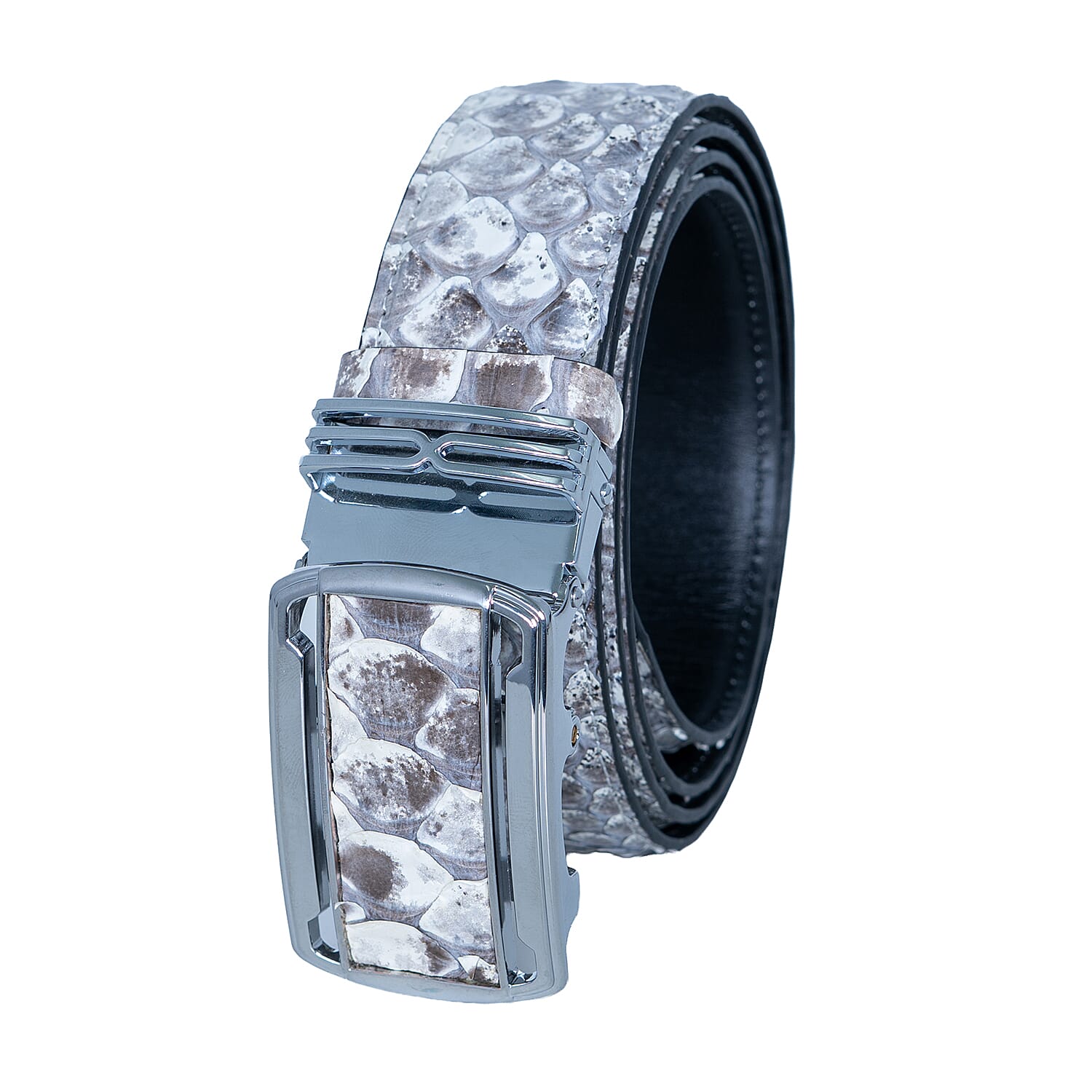 Closeout The Grand Pelle Natural Genuine Python Leather Slide Buckle Belt (51 Inch- L/XL) and Wallet