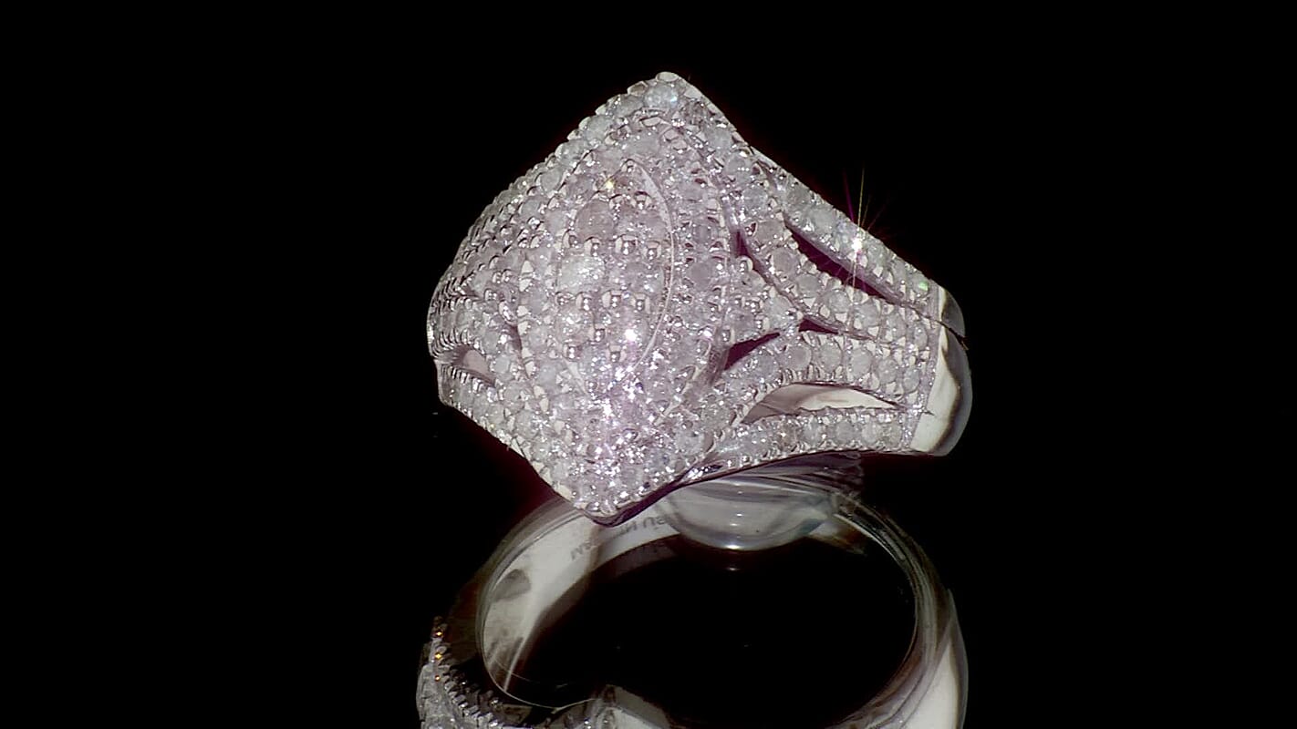 D'Joy Diamond Ring in Rhodium Over Sterling Silver (Size 6.0) 1.00 ctw
