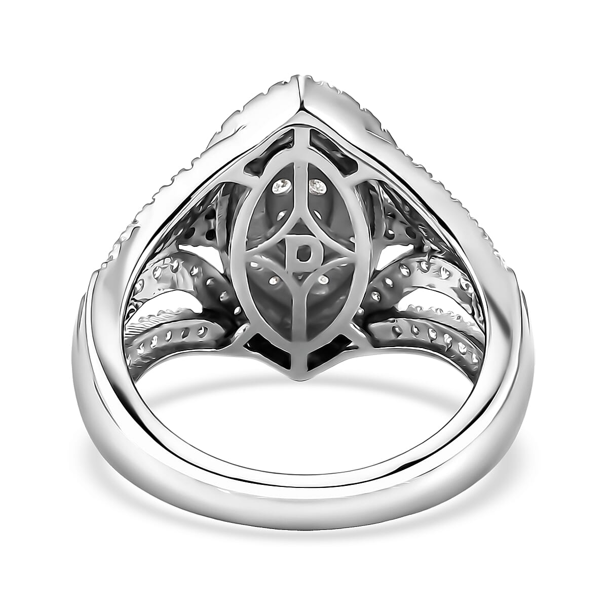 D'Joy Diamond 1.00 ctw Crown of Sparkle Ring in Rhodium Over Sterling Silver (Size  6.0)
