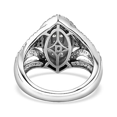 D'Joy Diamond 1.00 ctw Crown of Sparkle Ring in Rhodium Over Sterling Silver (Size  6.0)