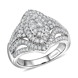 D'Joy Diamond 1.00 ctw Ring in Rhodium Over Sterling Silver (Size 7.0)