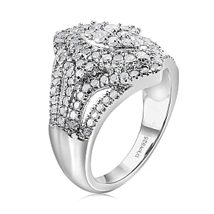 D'Joy Diamond 1.00 ctw Ring in Rhodium Over Sterling Silver (Size 7.0)