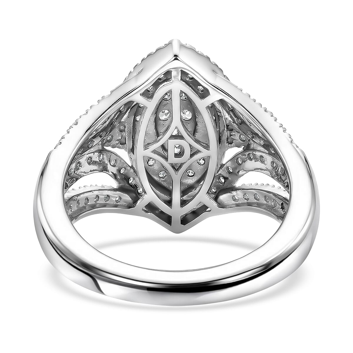 D'Joy Diamond 1.00 ctw Crown of Sparkle Ring in Rhodium Over Sterling Silver (Size  7.0)