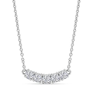 D'Joy Moissanite 1.25 ctw Necklace in Platinum Over Sterling Silver 18 Inches  