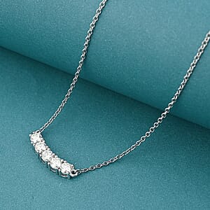 D'Joy Moissanite 1.25 ctw Necklace in Platinum Over Sterling Silver 18 Inches  