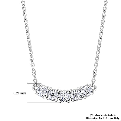 D'Joy Moissanite 1.25 ctw Necklace in Platinum Over Sterling Silver 18 Inches