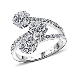 Luxuriant Lab Grown Diamond G-H SI 1.00 ctw Ring in Rhodium Over Sterling Silver (Size 6.5) (Del. In 10-12 Days)