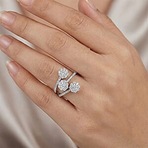 Luxuriant Lab Grown Diamond G-H SI 1.00 ctw Ring in Rhodium Over Sterling Silver (Size 11.0) (Del. In 10-12 Days)