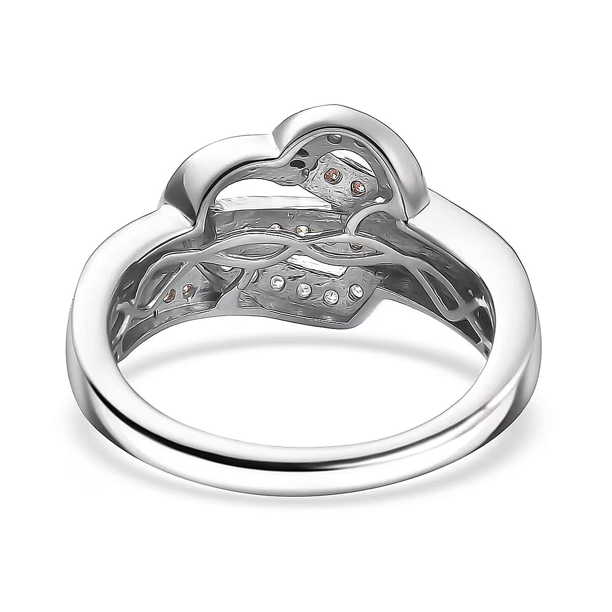 Luxuriant Lab Grown Diamond G-H SI 0.50 ctw Ring in 18K Vermeil YRG and Rhodium Over Sterling Silver (Size 11.0) (Del. In 10-12 Days) image number 7