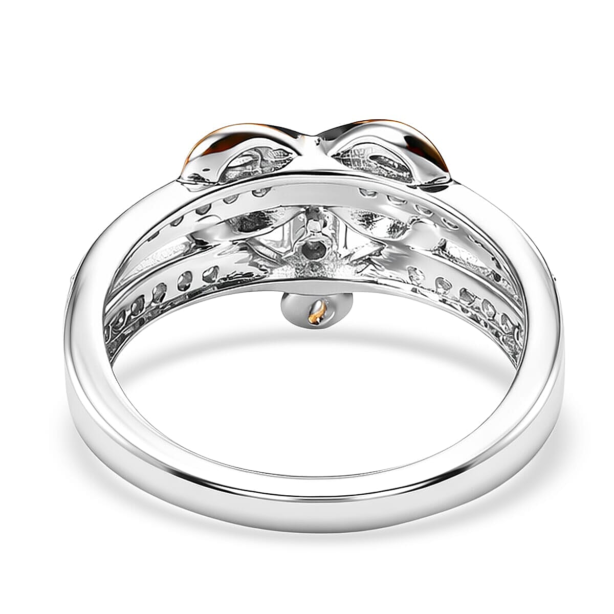 Luxuriant Lab Grown Diamond G-H SI 0.33 ctw Ring in 18K Vermeil YRG and Rhodium Over Sterling Silver (Size 7.5) (Del. In 10-12 Days) image number 4