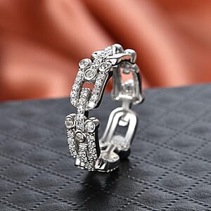 Luxuriant Lab Grown Diamond G-H SI 0.50 ctw Band Ring in Rhodium Over Sterling Silver (Size 11.5) (Del. In 10-12 Days)