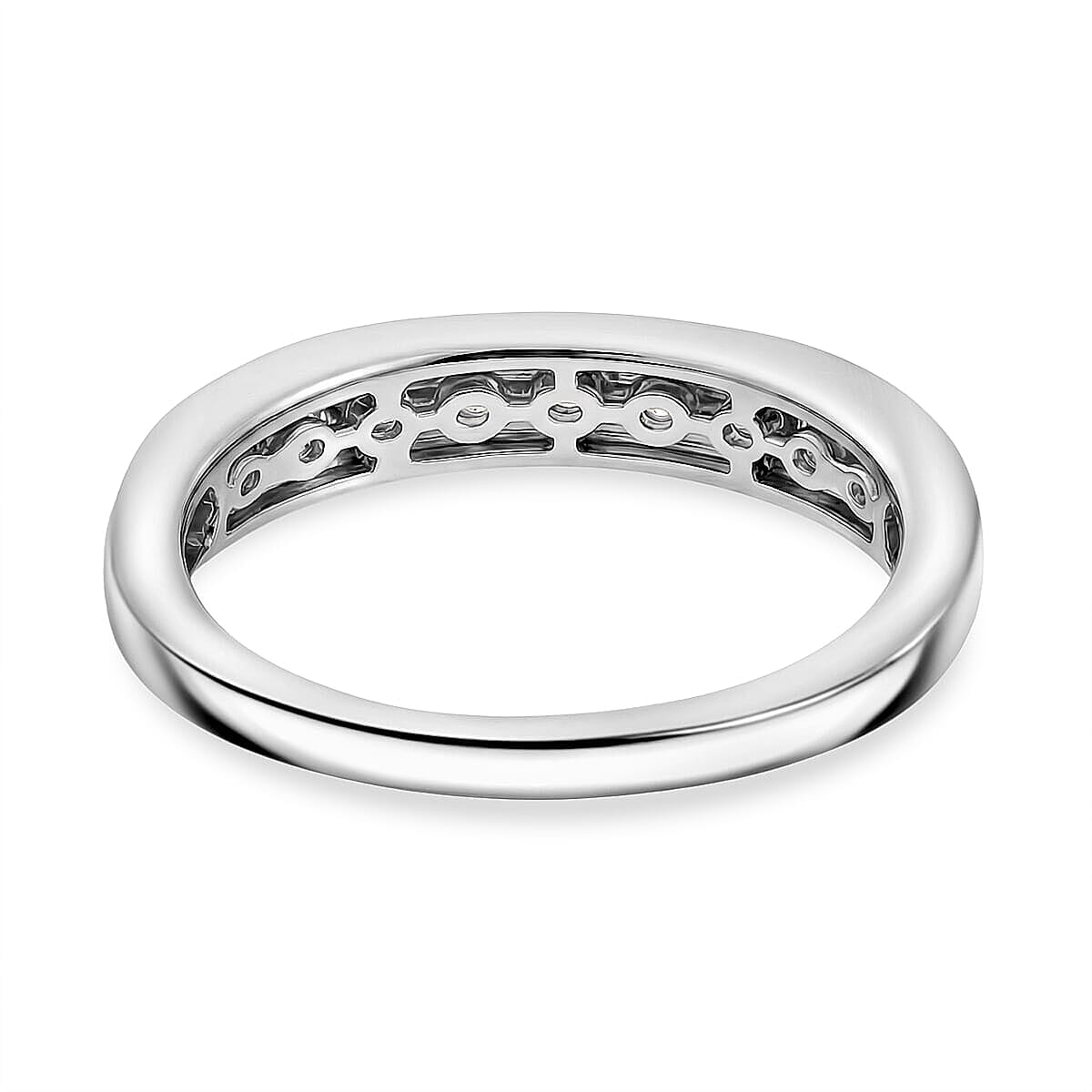 Luxuriant Lab Grown Diamond G-H SI 0.50 ctw Band Ring in Rhodium Over Sterling Silver (Size 12.0) (Del. In 10-12 Days) image number 4
