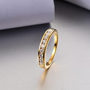 Luxuriant Lab Grown Diamond G-H SI 0.50 ctw Band Ring in 18K Vermeil Yellow Gold Over Sterling Silver
