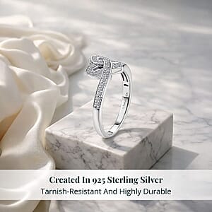 Luxuriant Lab Grown Diamond (G-H, SI) Ring in Rhodium Over Sterling Silver (Size 10.0) 0.30 ctw