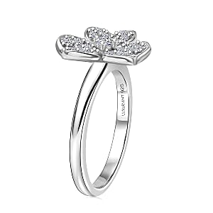 Luxuriant Lab Grown Diamond (G-H, SI) Ring in Rhodium Over Sterling Silver (Size 7.0) 0.50 ctw