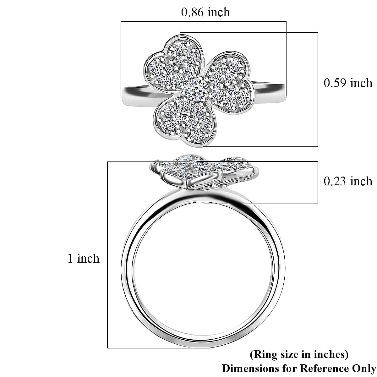 Luxuriant Lab Grown Diamond (G-H, SI) Ring in Rhodium Over Sterling Silver (Size 7.0) 0.50 ctw image number 4
