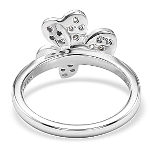 Luxuriant Lab Grown Diamond (G-H, SI) Ring in Rhodium Over Sterling Silver (Size 7.0) 0.50 ctw