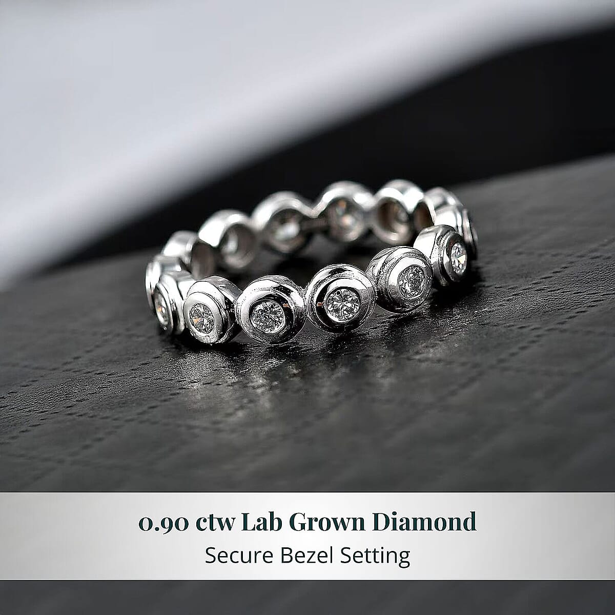 Luxuriant Lab Grown Diamond G-H SI 0.90 ctw Ring in Rhodium Over Sterling Silver (Size 5.5) (Del. In 10-12 Days) image number 4