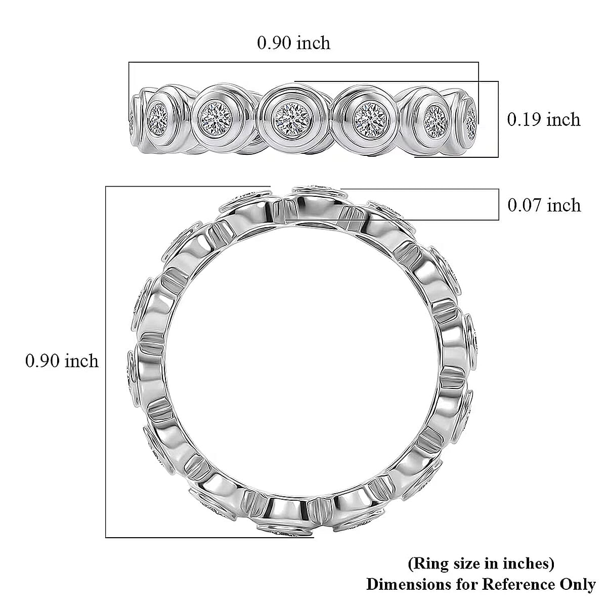 Luxuriant Lab Grown Diamond G-H SI 0.90 ctw Ring in Rhodium Over Sterling Silver (Size 5.5) (Del. In 10-12 Days) image number 6