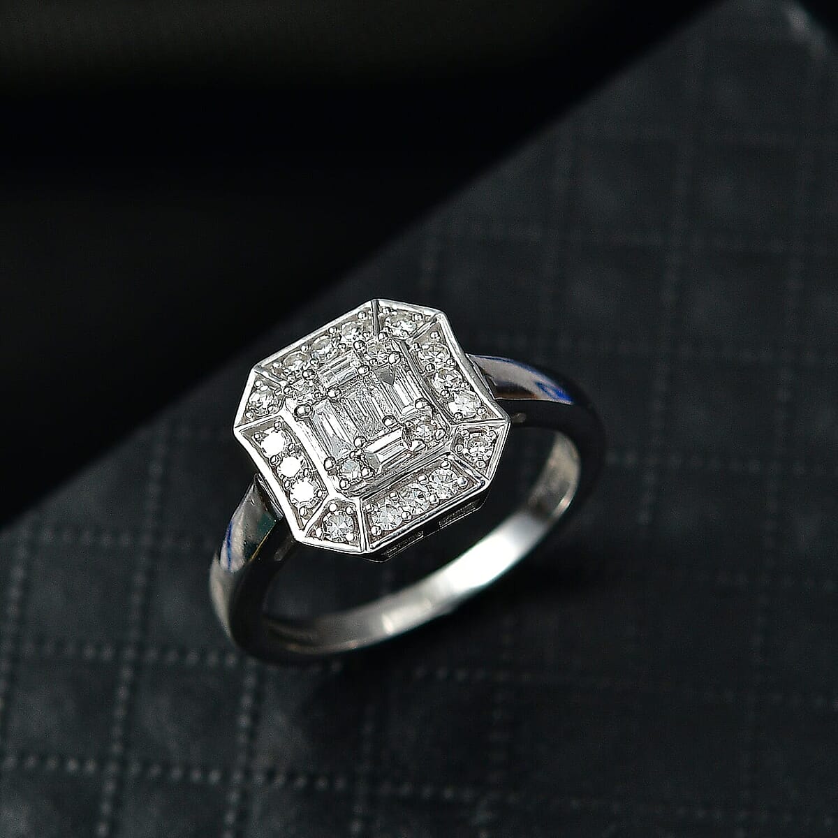 Luxuriant Lab Grown Diamond (G-H, SI) Ring in Rhodium Over Sterling Silver (Size 10.0) 0.25 ctw image number 1