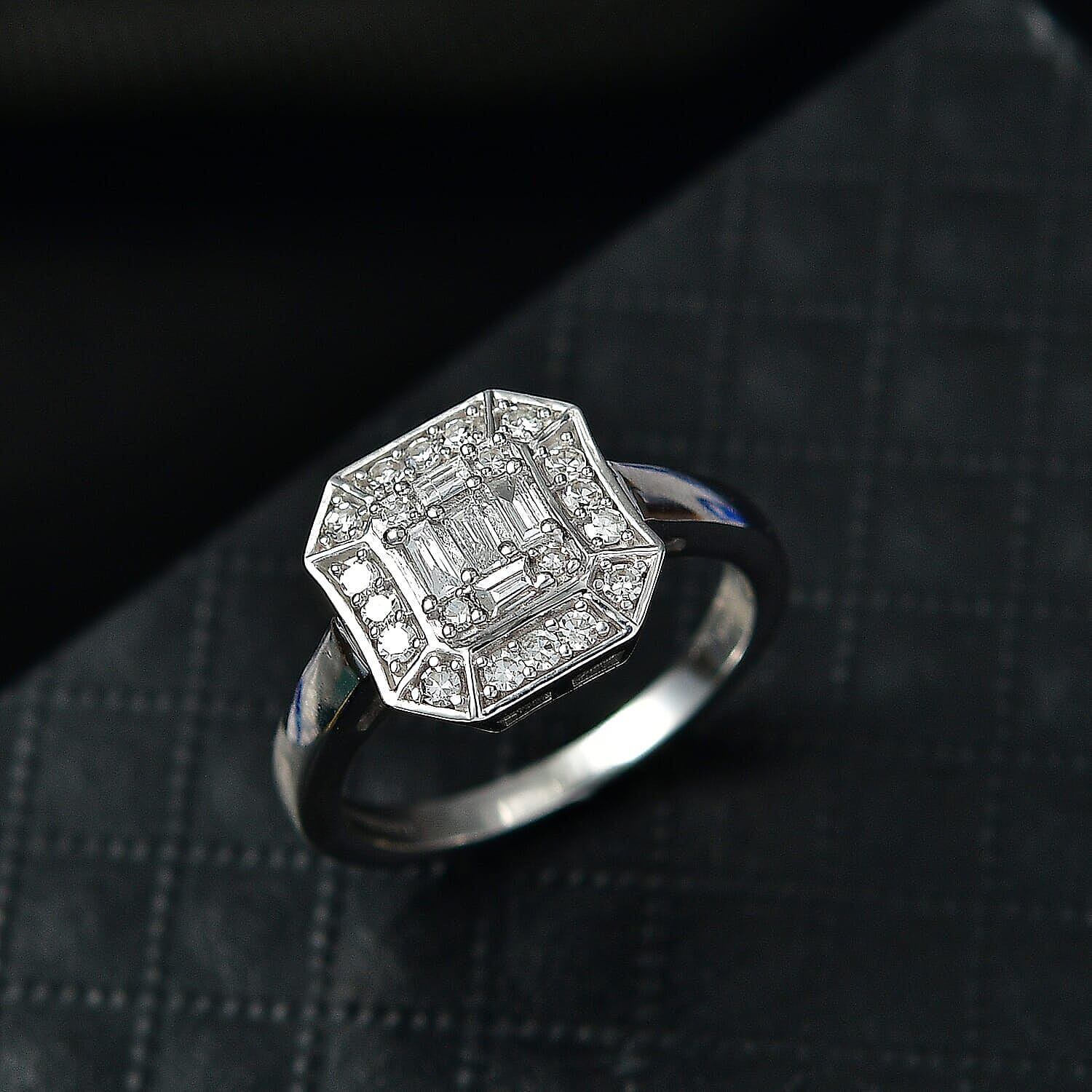 Luxuriant Lab Grown Diamond G-H SI 0.25 ctw Ring in Rhodium Over Sterling Silver (Size 11.0) (Del. In 10-12 Days)