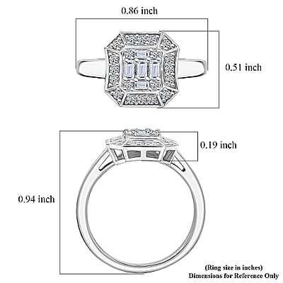 Luxuriant Lab Grown Diamond G-H SI 0.25 ctw Ring in Rhodium Over Sterling Silver (Size 12.0)