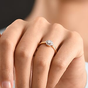 Luxuriant Lab Grown Diamond G-H SI 0.50 ctw Ring in 18K Vermeil Yellow Gold Over Sterling Silver (Size 11.0) (Del. In 10-12 Days)