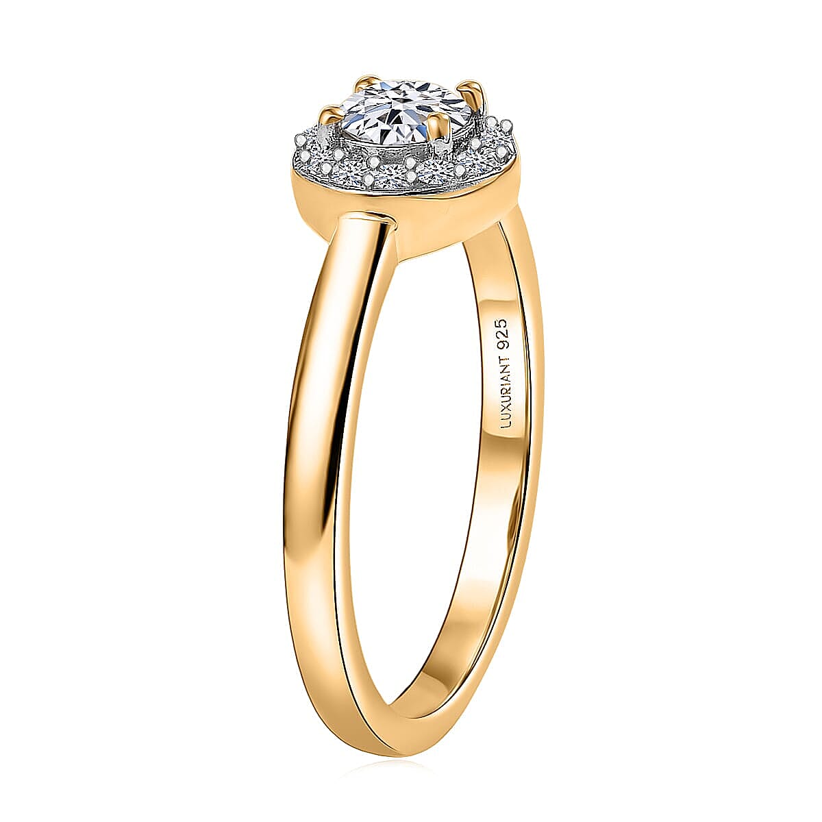 Luxuriant Lab Grown Diamond G-H SI 0.50 ctw Ring in 18K Vermeil Yellow Gold Over Sterling Silver (Size 11.0) (Del. In 10-12 Days) image number 3