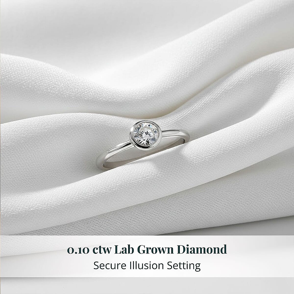 Luxuriant Lab Grown Diamond G-H SI 0.10 ctw Ring in Rhodium Over Sterling Silver (Size 5.0) (Del. In 10-12 Days) image number 4