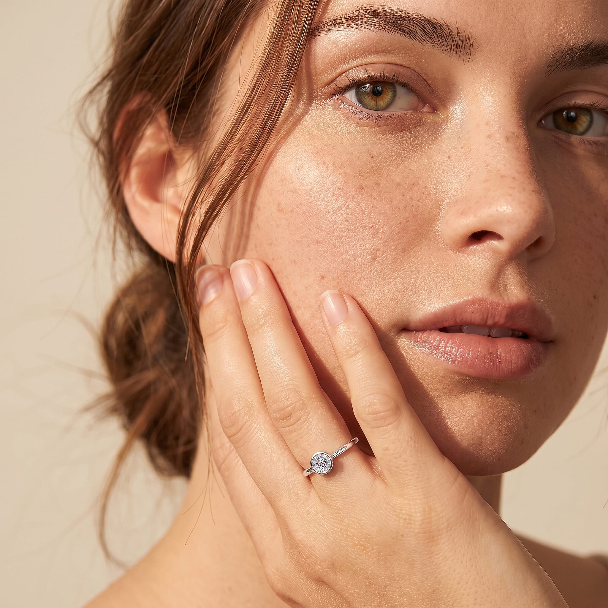 Luxuriant Lab Grown Diamond G-H SI 0.10 ctw Ring in Rhodium Over Sterling Silver (Size 9.0)
