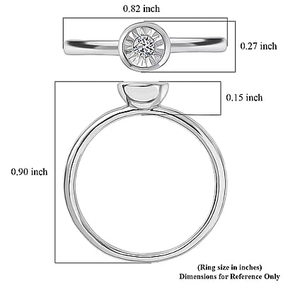 Luxuriant Lab Grown Diamond G-H SI 0.10 ctw Ring in Rhodium Over Sterling Silver (Size 9.0)