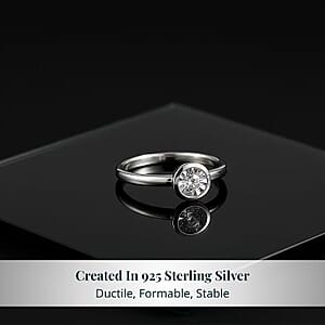 Luxuriant Lab Grown Diamond G-H SI 0.10 ctw Ring in Rhodium Over Sterling Silver (Size 10.5) (Del. In 10-12 Days)