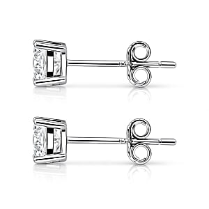 Certified Moissanite (D-E, VVS1- VVS2) 1.00 ctw Stud Earrings in Sterling Silver