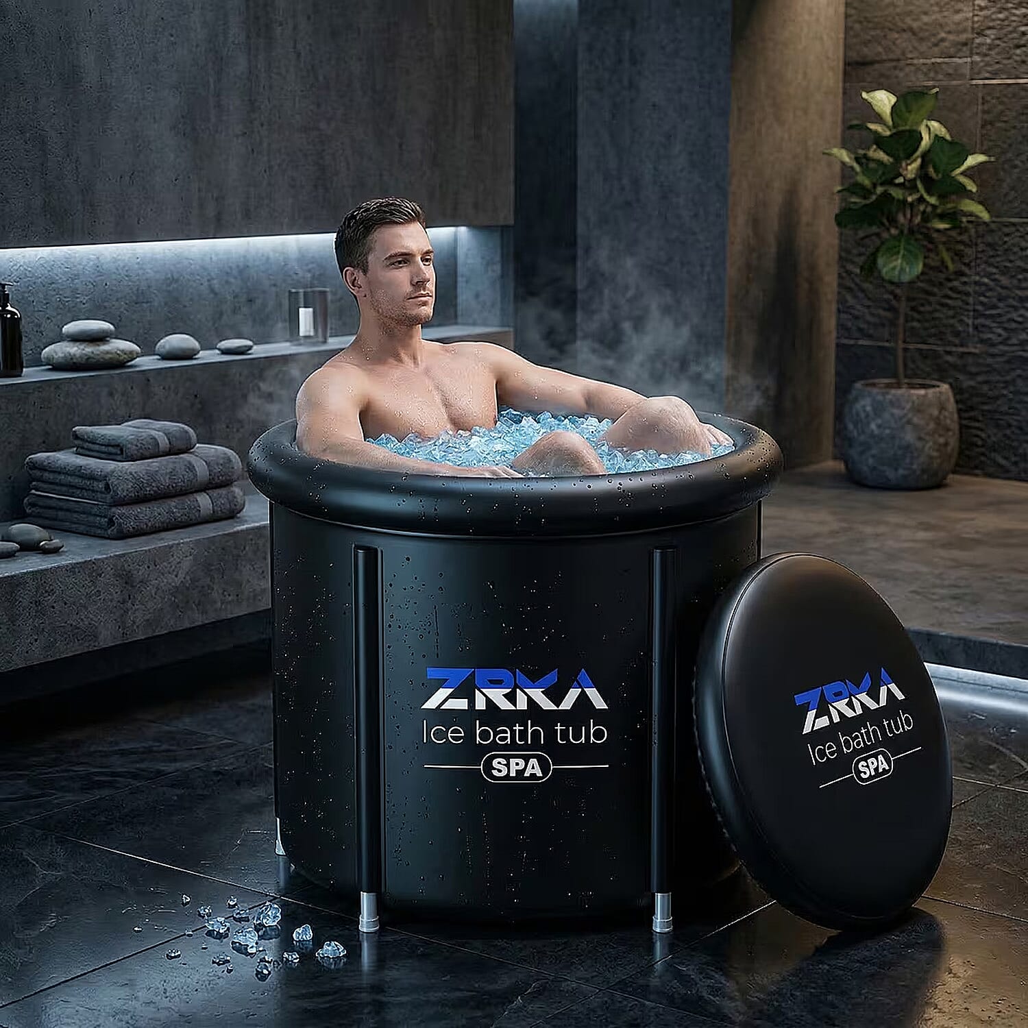 Zrka Spa Ice Bathtub Cold Plunge with Cover, Case & Accessories